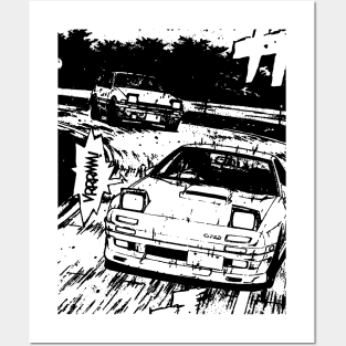 JDM Japanese Drift Racer Drifting Car Anime Manga Eurobeat Intensifies Aesthetic #7 Posters and Art